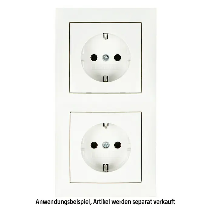 Berker S.1 Abdeckrahmen 10129909 - Polarweiß, 2-fach, Kunststoff - Doppelsteckdose mit weißem Rahmen. Zwei einzelne Steckdosen übereinander montiert für den Innenbereich mit Schutzkontakt.