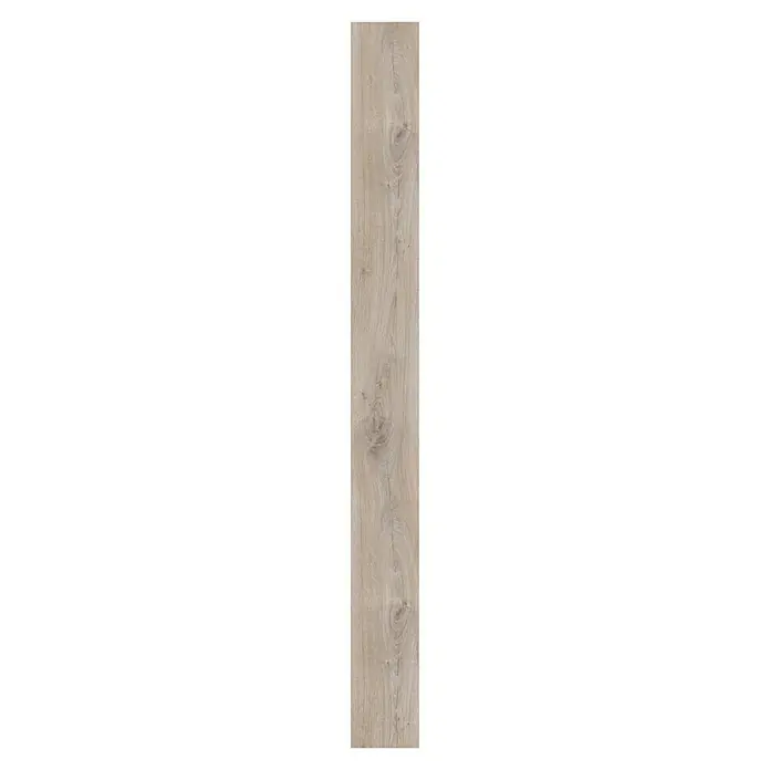 LOGOCLIC Aquaprotect Smart Laminat - Skyscraper Oak, Landhausdiele, 1.288 x 195 x 6 mm - Detailaufnahme eines Holzpaneels mit Maserung. Ideal für Bodenbeläge oder Wandverkleidungen mit natürlicher Optik und warmer Ausstrahlung.