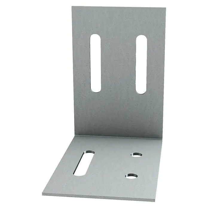 Probau Türpfostensteckwinkel - 100 x 110 x 110 mm - Winkelverbinder aus Metall mit Schlitzen und Löchern zur Befestigung. Ideal für stabile Verbindungen im Bauwesen.