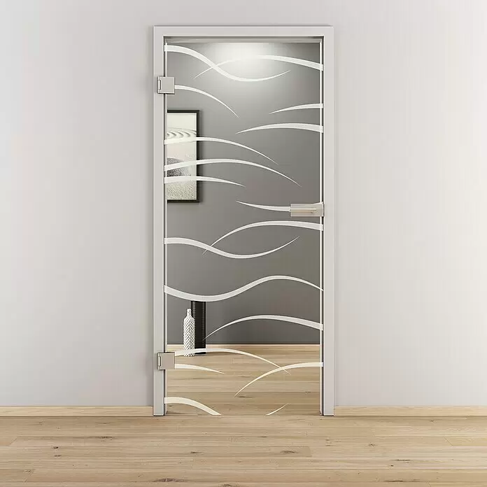 Diamond Doors Glasdrehtür 540709 x 1.972 mm, DIN Anschlag: Links, Klarglas