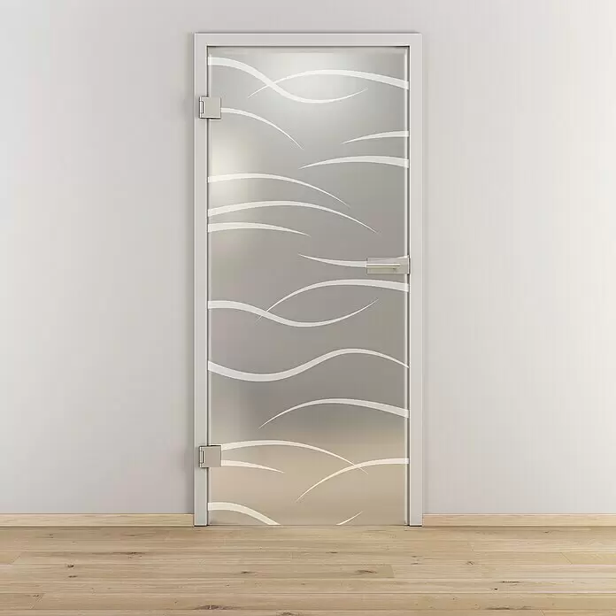 Diamond Doors Glasdrehtür 540 - 834 x 1.972 mm, DIN Anschlag: Links, Milchglas - Stimmungsaufnahme