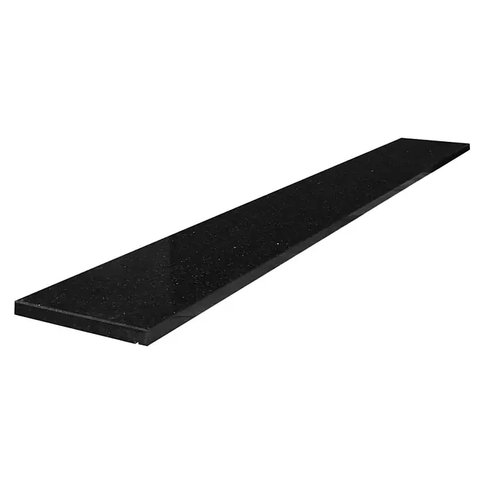 Fensterbank Star Galaxy113 x 30 x 2 cm, Schwarz, Naturstein - Dunkle Arbeitsplatte, ideal für Küche oder Bad, mit einer glänzenden Oberfläche, die einen modernen Touch verleiht.