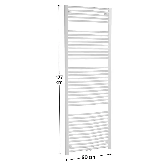 Admiral Badheizkörper Madrid - B x H: 600 x 1.770 mm, Wärmeleistung bei Vorlauftemperatur von 75 °C (D: 50): 1.090 W, Weiß - Ein schlanker, weißer Badheizkörper mit den Maßen 177 cm Höhe und 60 cm Breite. Praktisch und stilvoll für jedes Badezimmer.