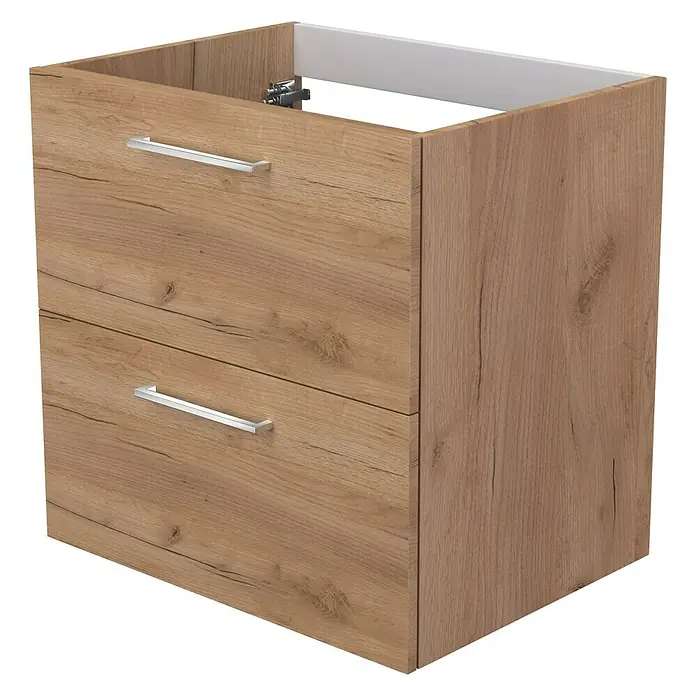 Camargue Espacio Waschtischunterschrank - 60 x 46 x 60 cm, 2 Schubkästen, Doce - Moderner Waschtischunterschrank mit zwei Schubladen und Holzoptik für das Badezimmer.