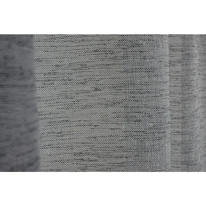 Elbersdrucke Schlaufenschal Liem - Anthrazit, B x H: 140 x 255 cm, 100 % Polyester - Detailaufnahme eines eleganten, gewebten Vorhangs in Grau, der eine subtile Textur und ein ansprechendes Design für moderne Wohnräume bietet.