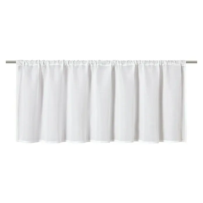 Elbersdrucke Bistrogardine Spume - B x H: 140 x 45 cm, 100 % Polyester, Weiß - Weiße, transparente Gardine mit Kräuselbandaufhängung, perfekt für eine luftige und helle Fensterdekoration.