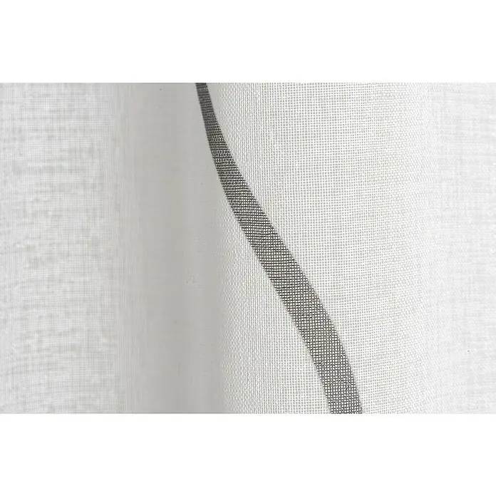Elbersdrucke Schlaufenbandschal Curve - B x H: 140 x 255 cm, 100 % Polyester, Weiß/Grau - Detailaufnahme eines weißen Vorhangs mit einem feinen, dunklen Streifen, der für einen subtilen Kontrast und eine elegante Note sorgt.