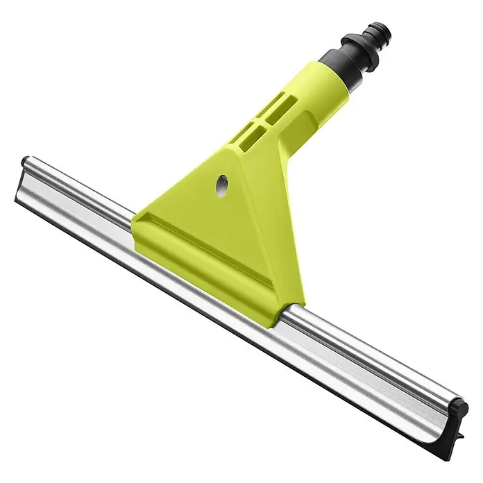 Ryobi Fensterwascher RAC 763 - Einsatzbereich: Haushalt, Ausstattung: Integrierte Spüldüse - Fensterabzieher mit gelbem Griff und schwarzem Anschlussstück für eine einfache und effiziente Reinigung.