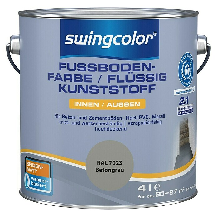 swingcolor 2in1 Flüssigkunststoff RAL 7023 (Betongrau, 4 l, Seidenmatt)