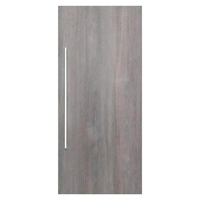 Camargue Espacio Hängeschrank - 40 x 17 x 90 cm, Farbe Griff: Chrom, Faro - Graue Holztür mit einem schmalen, vertikalen silbernen Griff an der linken Seite. Ideal für moderne Innenräume.