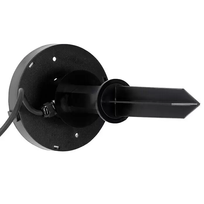 Starlux Kugel-Außenleuchte Kira - 40 cm, Weiß - Schwarzer Outdoor-Strahler mit Erdspieß und angeschlossenem Kabel.