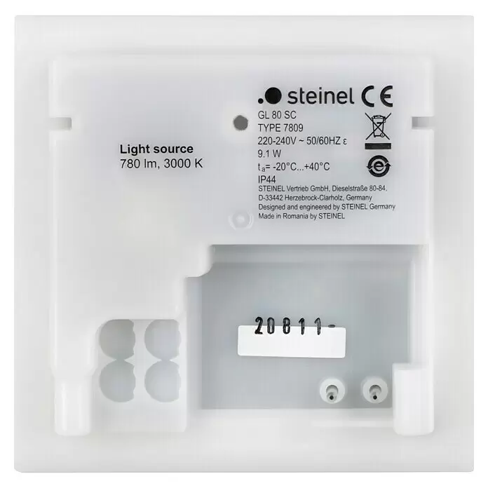 Steinel LED-Sensor-Außenwegeleuchte GL 80 SC anthrazitAnthrazit, L x B x H: 13,2 x 11 x 63,25 cm Back View