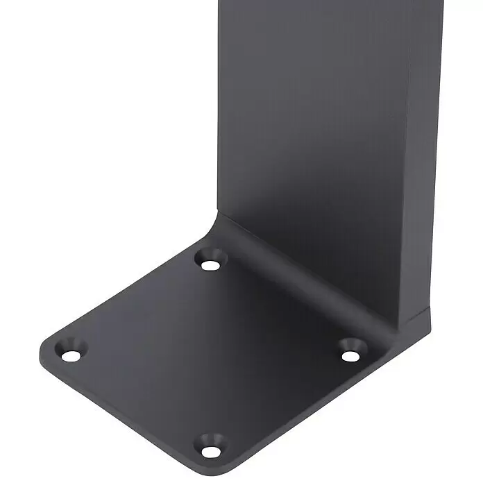 Steinel Sobremuro exterior GL 80 SC - Color del marco: Antracita, Blanco cálido, 13,2 x 11 x 63,25 cm, Con bombillas - Soporte en L gris oscuro con base plana y cuatro orificios de montaje avellanados.