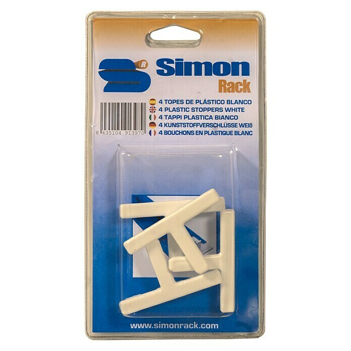 Simonrack Tope (L x An x Al: 2,5 x 11,7 x 21,7 cm, Plástico, Blanco)