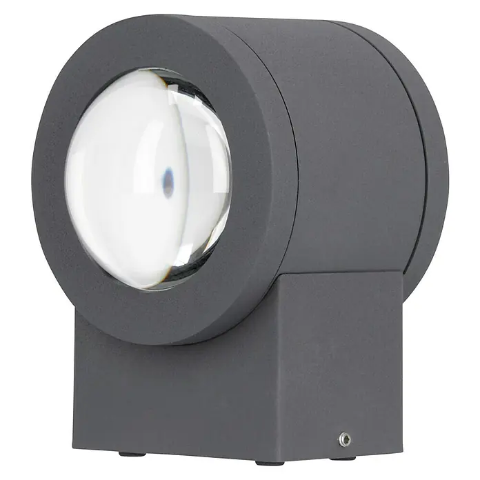 Starlux LED-Außenwandleuchte Fano - 10 W, 12 x 9 x 10,5 cm, Anthrazit, IP54 - Moderne, graue Außenleuchte mit kugelförmigem, klarem Glasdiffusor für eine stilvolle Beleuchtung von Haus und Garten.