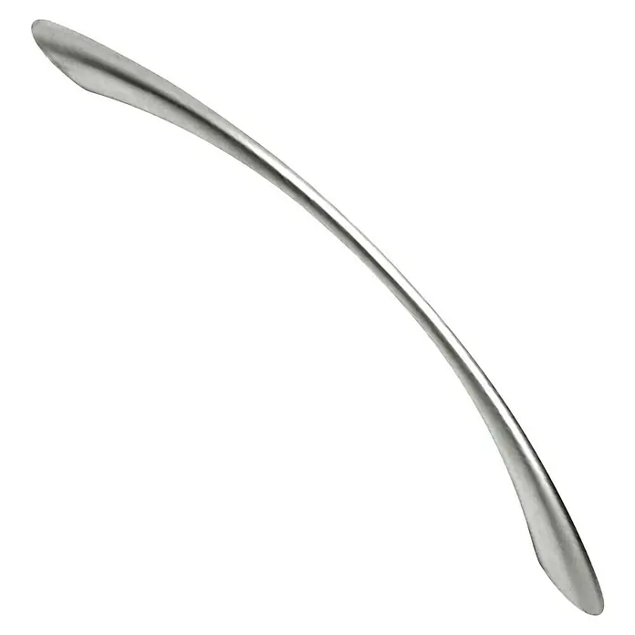 Nesu Tirador para muebles 868801 - L x An x Al: 11,5 x 0,9 x 2,6 cm, Acero, Cromo, Distancia entre orificios: 128 mm - Elegante tirador curvado de mueble en acero cepillado para interiores modernos.