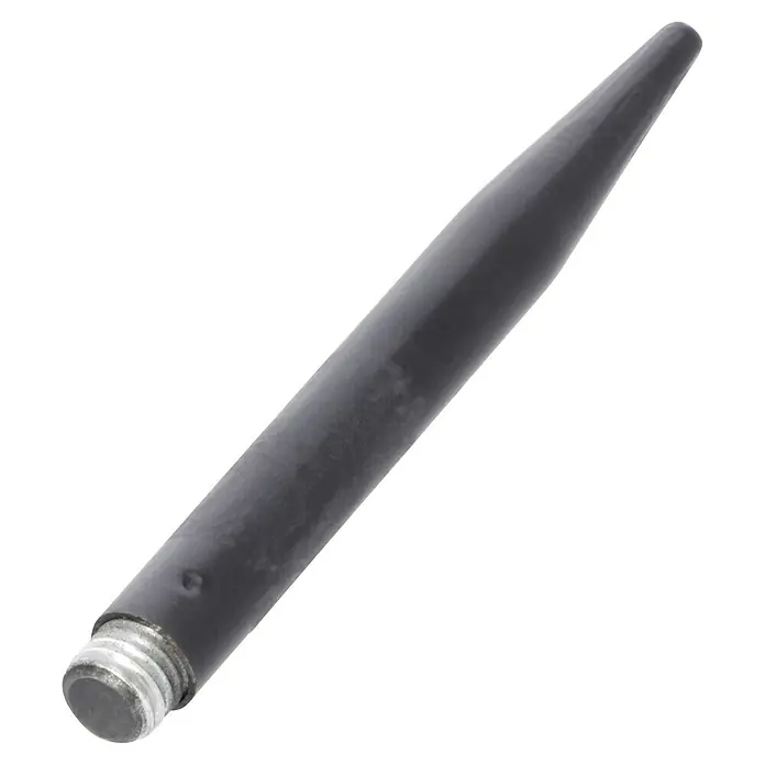 BAUHAUS Solar-Dekoleuchte Antik - LED, Silber, Ø x H: 40 x 50 cm - Nahaufnahme einer schwarzen Dartspitze mit Gewinde. Ideal für Dartspieler, die Präzision suchen.