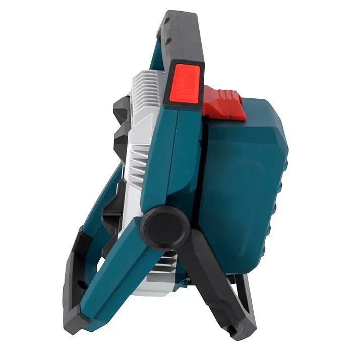 Bosch Professional AMPShare 18V Proyector LED de batería GLI 18V-2200 C - Sin batería, 2.200 lm - Foco de trabajo portátil azul y gris con asa roja y marco negro, para iluminación.
