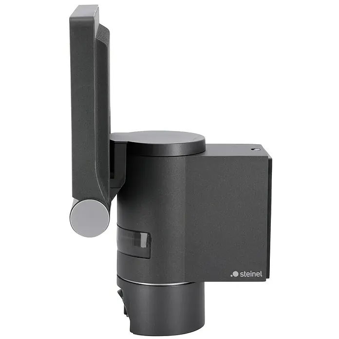 Steinel LED-Außenwandleuchte XLED CAM 1 S anthrazit - 21 W, 16,7 x 21 x 27,5 cm, IP44 - Bild eines Steinel-Bewegungsmelders in Anthrazit. Der Melder hat ein schlichtes, modernes Design und ist für den Außenbereich geeignet.