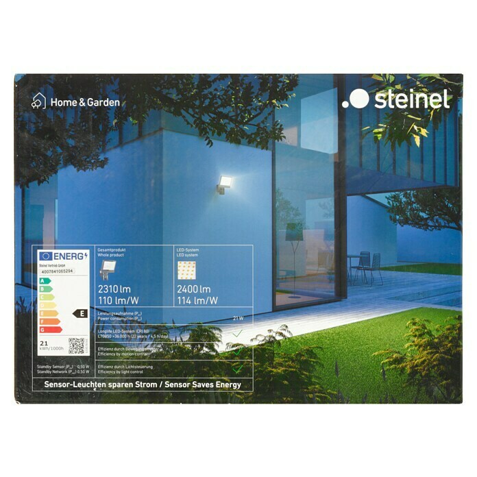 Steinel Aplique exterior LED (1 luz, 21 W, Blanco cálido, IP44)