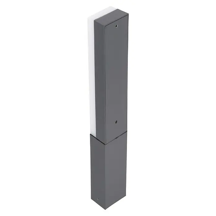 Starlux Laholm Sobremuro exterior - 8 W, Color del marco: Gris oscuro, Blanco cálido, 7 x 5,2 x 50 cm, Con bombillas - Luminaria de camino moderna y elegante en gris y blanco. Su diseño es minimalista, ideal para espacios exteriores.
