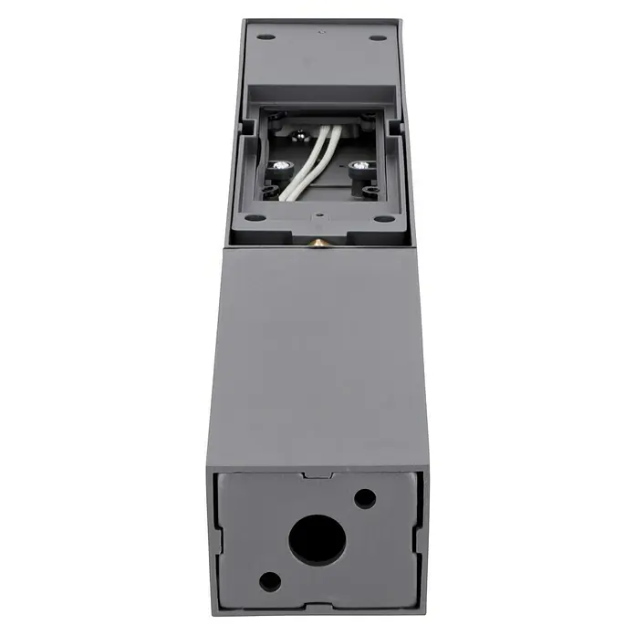 Starlux Laholm Sobremuro exterior - 8 W, Color del marco: Gris oscuro, Blanco cálido, 7 x 5,2 x 50 cm, Con bombillas - Lámpara rectangular gris para exteriores con caja de conexiones y entrada de cable para uso exterior.