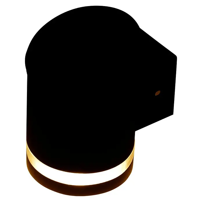 BAUHAUS Solar-Außenwandleuchte - 0,1 W, L x B x H: 12 x 9 x 12,5 cm, Anthrazit, 15 lm - Elegante, schwarze Wandleuchte mit einem warm leuchtenden, goldenen Lichtband. Die moderne Lampe sorgt für eine stimmungsvolle Beleuchtung.
