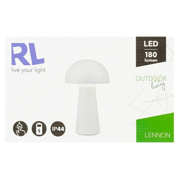 Trio Lighting Accu-tafellamp Lennon (Wit, Warm wit) | BAUHAUS