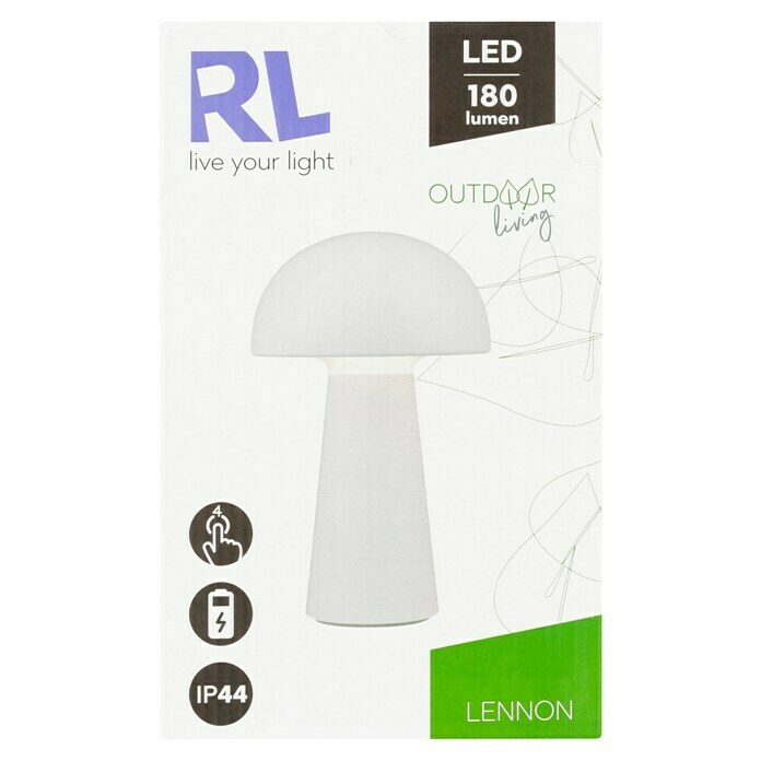 Trio Lighting Accu-tafellamp Lennon (Wit, Warm wit) | BAUHAUS