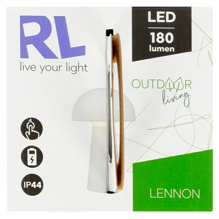 Trio Lighting Accu-tafellamp Lennon (Wit, Warm wit) | BAUHAUS