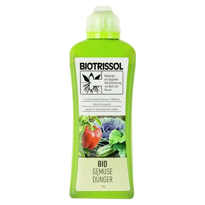 Biotrissol Bio-Gemüsedünger - 1.000 ml - BIOTRISSOL Bio Gemüsedünger, ein natürlicher und organischer Flüssigdünger zur Förderung von Blatt- und Wurzelwachstum für aromatische Ernten.
