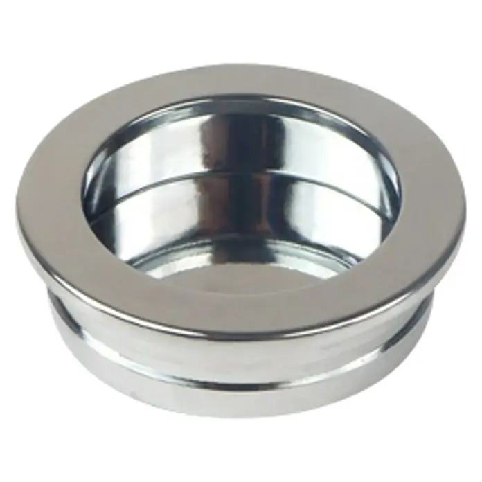 Nesu Tirador para muebles 863501 - L x An x Al: 5 x 5 x 0,2 cm - Este tirador redondo empotrado para muebles de metal pulido es un detalle elegante para muebles modernos. Es funcional y elegante.