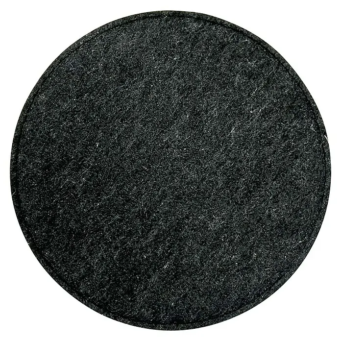 Sitzkissen rund Carl - Anthrazit, Durchmesser: 35 cm, 100 % Polyester - Dunkler, runder Filzuntersetzer mit einer dezenten Naht am Rand, ideal zum Schutz von Oberflächen vor Kratzern und Flecken.