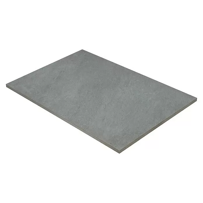 Terrassenfliese Manhattan 2.0 - 60 x 90 x 2 cm, Grau, Matt - Rechteckige graue Fliese in Steinoptik.