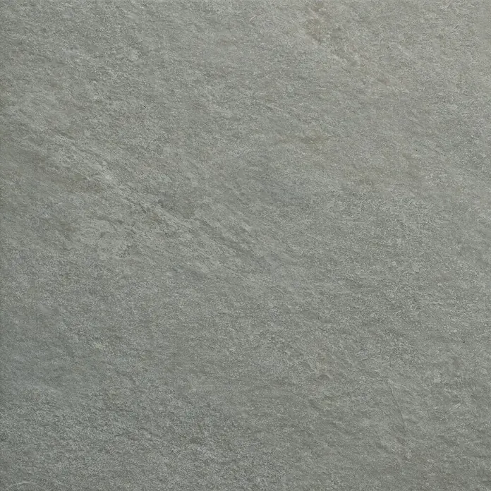 Terrassenfliese Manhattan 2.0 - 60 x 60 x 2 cm, Grau, Matt - Grau melierte Oberfläche, die Naturstein oder Beton ähnelt.