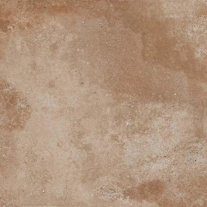 Terrassenfliese Neapel 2.0 - 60 x 60 x 2 cm, Cotto, Matt - Strukturierte, rostfarbene Fliesenoberfläche mit subtilen Texturen und natürlichen Farbvariationen, ideal für rustikale Designs.