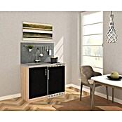 Respekta Minikeuken (Breedte: 100 cm, Met glaskeramische kookplaat, Zwart)