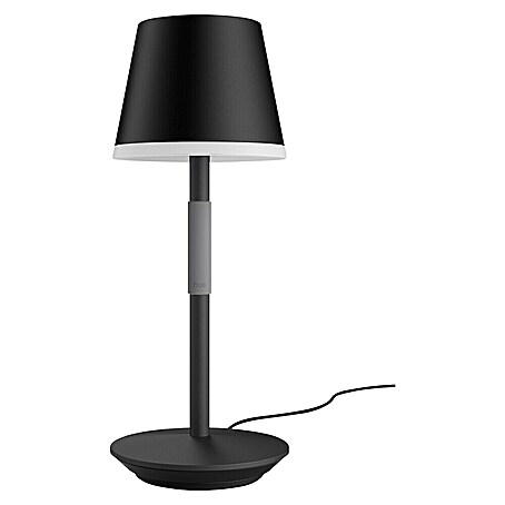 Philips Hue Akku-Tischleuchte Go Portable (6,2 W, L x B x H: 21,9 x 20,9 x 38,8 cm, Mehrfarbig, Schwarz)