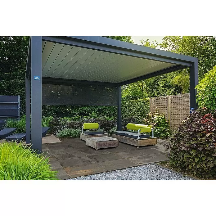 Terrassenfliese Metallic 2.0 - 60 x 120 x 2 cm, Anthrazit, Matt - Stimmungsaufnahme