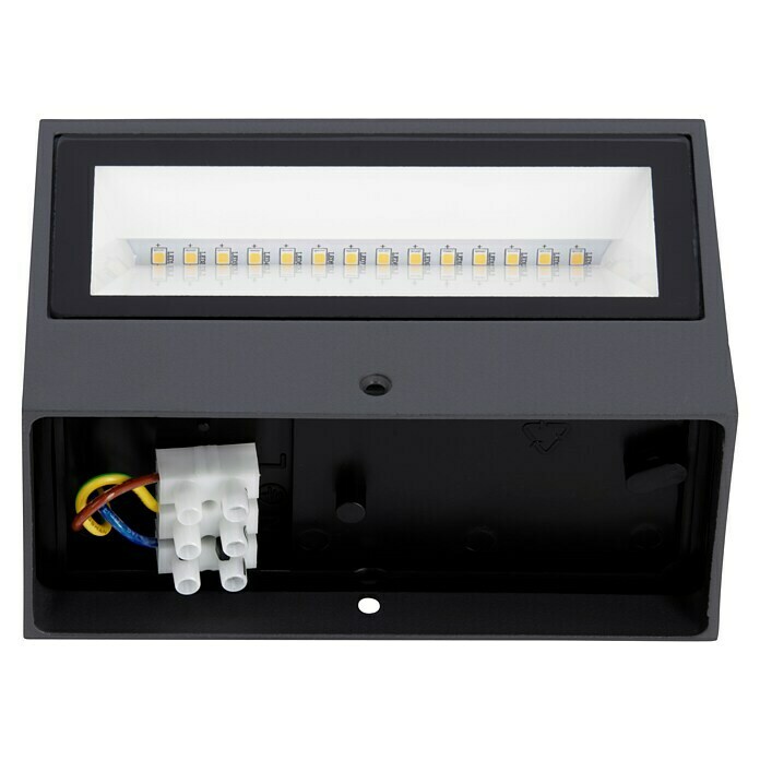 Lutec LED-Außenwandleuchte Gemini (2-flammig, 9 W, Neutralweiß, IP54 (Außeneinheit), Anthrazit)