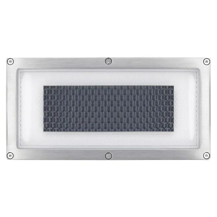 Paulmann Solarleuchte Box0,06 W, Silber, L x B x H: 20 x 10 x 5,1 cm, IP67 - Ein rechteckiger LED-Bodeneinbaustrahler mit einem robusten Metallgehäuse und einer wabenförmigen Abdeckung für eine gleichmäßige Lichtverteilung.