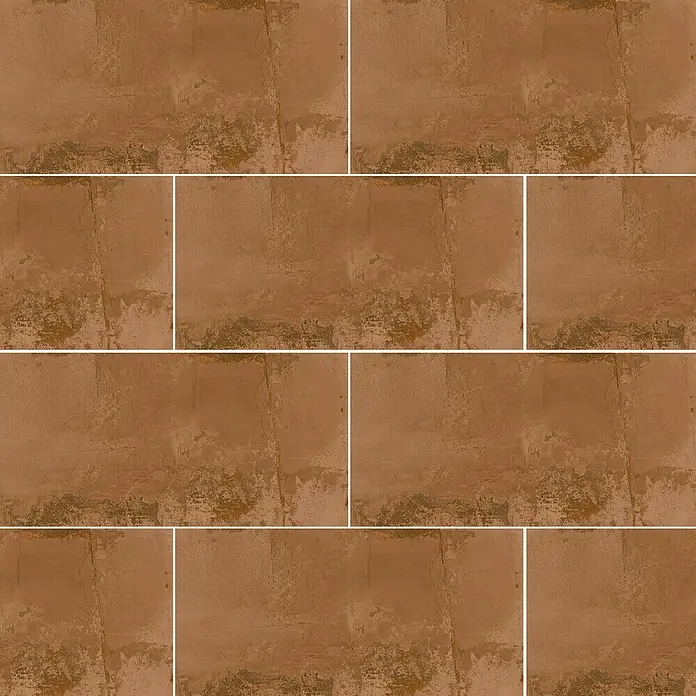 Terrassenfliese Metallic 2.0 - 60 x 120 x 2 cm, Kupfer, Matt - Braune Wandfliesen mit dekorativer Oberflächenstruktur. Ideal für Bad, Küche und Wohnraum mit rustikalem Flair.