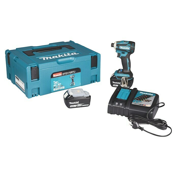 Makita LXT 18V Akku-Schlagschrauber DTD172 (18 V, 2 Akkus, 5 Ah, 180 Nm) | BAUHAUS