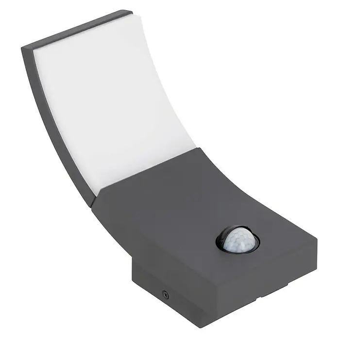 Starlux LED-Sensor-Außenwandleuchte Vincenza - 7 W, L x B x H: 122 x 84 x 190 mm, Silbergrau, Opal, Warmweiß - Moderne LED-Wandleuchte mit Bewegungssensor in elegantem Design für den Außenbereich, ideal für Hauseingänge und Terrassen.