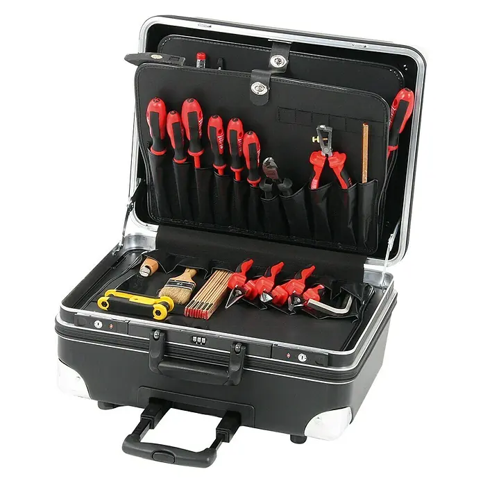 Hepco & Becker Werkzeugkoffer Robust 5775 - L x B x H: 430 x 540 x 300 mm, High Density Polyethylen (HDPE) - Werkzeugkoffer aus Aluminium mit robustem Design, ideal für Elektriker. Enthält eine Vielzahl an Werkzeugen für den professionellen Einsatz.