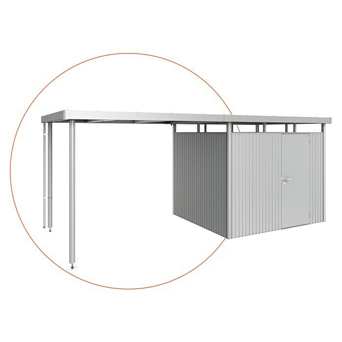 Biohort HighLine Seitendach (Passend für: Biohort Gerätehaus HighLine H3, Silber Metallic, 2,75 x 2,35 m)