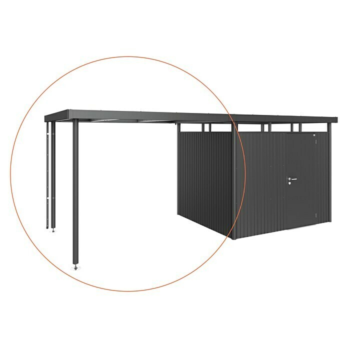 Biohort HighLine Seitendach (Passend für: Biohort Gerätehaus HighLine H3, Dunkelgrau Metallic, 2,75 x 2,35 m)