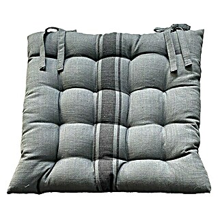 Cojín para silla Rayas (Gris, 100% algodón)