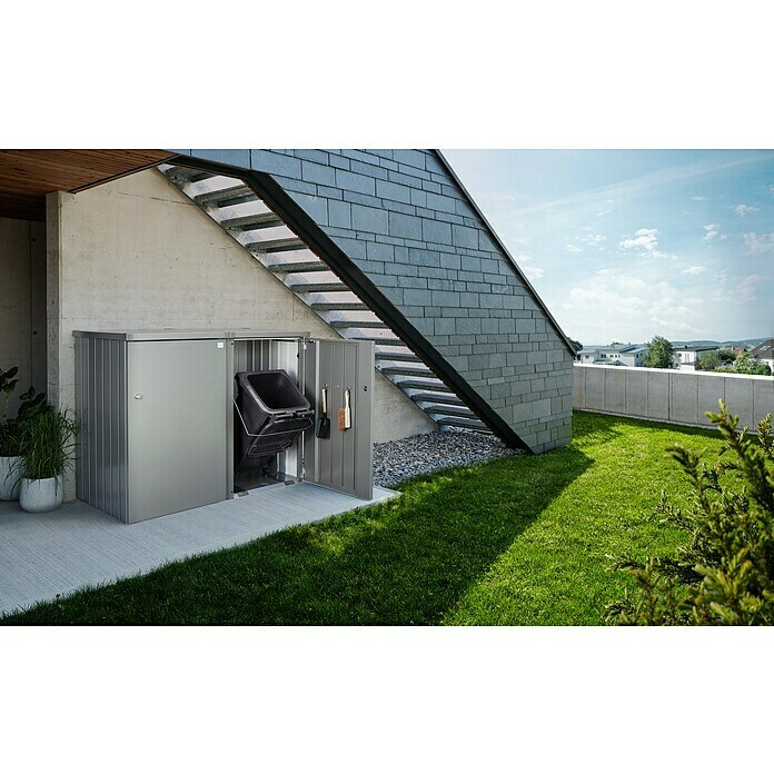 Biohort Mülltonnenbox Alex (L x B x H: 88 x 80 x 129 cm, Quarzgrau Metallic) | BAUHAUS