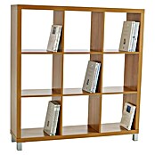 Estantería de madera Kubox 9 huecos (An x Al: 111 x 118 cm, MDF, Arce)